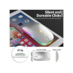 GUEETON Ultra-thin Wireless Mouse 2.4G Bluetooth Dual Mode Rechargeable Silver