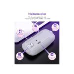 GUEETON Ultra-thin Wireless Mouse 2.4G Bluetooth Dual Mode Rechargeable Silver
