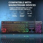 GX330 wired backlit keyboard Cool backlight Ergonomic design Waterproof and dustproof Used for office and games-Black Blue Light