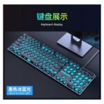 GX330 wired backlit keyboard Cool backlight Ergonomic design Waterproof and dustproof Used for office and games-Black Blue Light