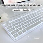 GX710 wired backlit keyboard Cool backlight Ergonomic design Waterproof and dustproof Used for office and games-White