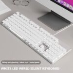 GX710 wired backlit keyboard Cool backlight Ergonomic design Waterproof and dustproof Used for office and games-White