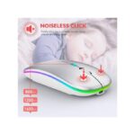 Hifinit Wireless Mouse 2.4G Bluetooth Dual Mode Rechargeable Silver