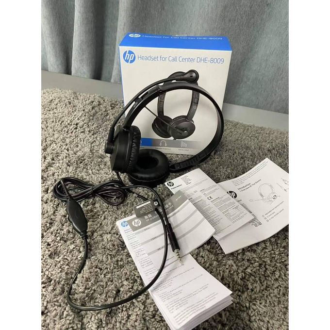 Hp DHE-8009 Gaming Stereo Headphone with Mic, Black, Wired