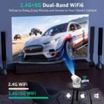 HY300 Pro Max inbuilt battery Smart Portable Pocket Video LCD Android 11 System 5G WiFi 6 BT5.2 Movie Projector