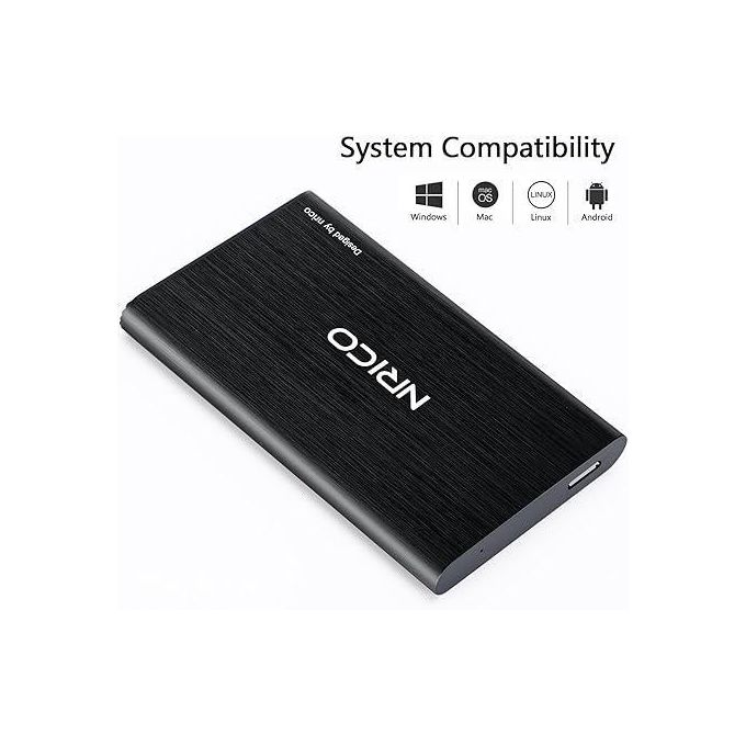 Inrico NRICO Ultra Slim 500GB Portable External Hard Drive USB3.0 HDD Storage Compatible for PC, Desktop, Laptop,Mac,PS4, Xbox one (Black, 500, GB)