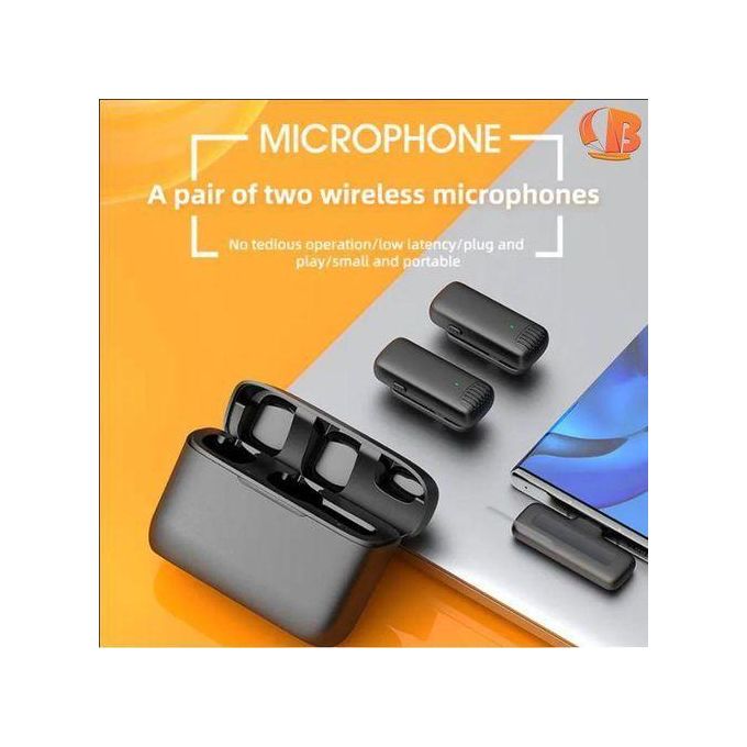 J13 Wireless Microphone, Noise Reduction Collar Mic with Charging Case, Wireless Mic for Video Recording, YouTube, Facebook, Live Stream for Type C Android & iPhone (Dual...