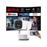 K2 Rechargeable Projector 4k Android 11.0 Built-in Battery Bluetooth Speaker WIFI Auto Focus Keystone Screen Cast Free-Style for Outdoor Movie