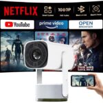 K2 Rechargeable Projector 4k Android 11.0 Built-in Battery Bluetooth Speaker WIFI Auto Focus Keystone Screen Cast Free-Style for Outdoor Movie