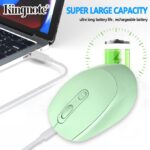 Kingnote 2.4G Rechargeable Wireless Mouse Bluetooth 2 Modes-green