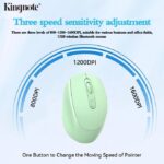 Kingnote 2.4G Rechargeable Wireless Mouse Bluetooth 2 Modes-green