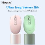 Kingnote 2.4G Rechargeable Wireless Mouse Bluetooth 2 Modes-green