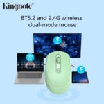 Kingnote 2.4G Rechargeable Wireless Mouse Bluetooth 2 Modes-green
