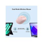 Kingnote 2.4G Rechargeable Wireless Mouse Bluetooth 2 Modes-pink