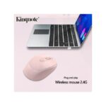 Kingnote 2.4G Rechargeable Wireless Mouse Bluetooth 2 Modes-pink