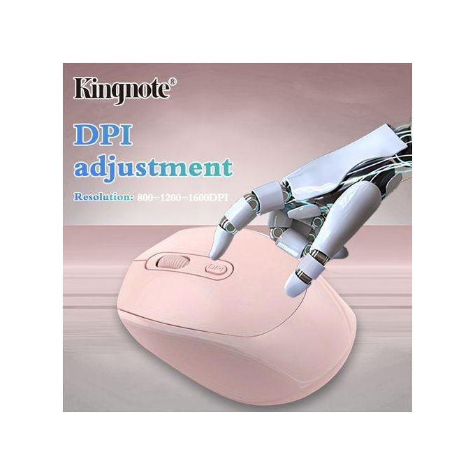 Kingnote 2.4G Rechargeable Wireless Mouse Bluetooth 2 Modes-pink