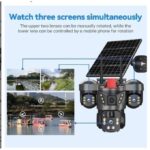 Latest Triple Lens 4G Solar CCTV Camera – Wireless Outdoor PTZ Security Camera with Night Vision, Motion Detection, SIM Card & V380 Pro App