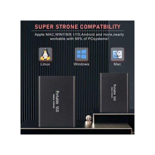 Massive 1TB Multi-Device SSD Lightning-Fast File Transfer & Extra Storage for Laptop, Phone & Gaming Console Premium 1TB Portable SSD Boost Laptop Speed, Faster File Access &...