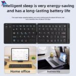 Mini Foldable Wireless Keyboard Slim Portable Bluetooth5.0 Keyboard Rechargeable Folding Keyboard for IOS Windows Androids