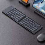 Mini Foldable Wireless Keyboard Slim Portable Bluetooth5.0 Keyboard Rechargeable Folding Keyboard for IOS Windows Androids