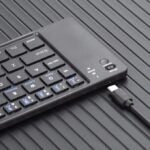 Mini Foldable Wireless Keyboard Slim Portable Bluetooth5.0 Keyboard Rechargeable Folding Keyboard for IOS Windows Androids