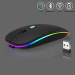 Mouse 189 Ultra-thin Wireless Mouse 2.4G Bluetooth Dual Mode Rechargeable Black