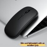 Mouse 189 Ultra-thin Wireless Mouse 2.4G Bluetooth Dual Mode Rechargeable Black