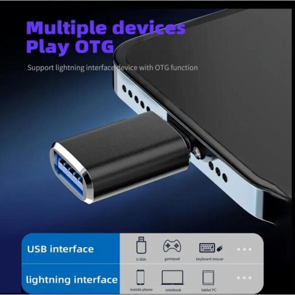 Otg USB 3.0 OTG) Adapter Compatible with Iphone Models 17, 16, 15, 14, 13, 12, 11 Pro, XS Max, XR, X, 8 Plus, 7, 6S, And Ipad - Lightning Male to USB 3.0 Adapter Flash Drive