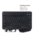 Portable Rechargeable Bluetooth Slim Wireless Keyboard + Mouse 2-in-1 Combo - Black