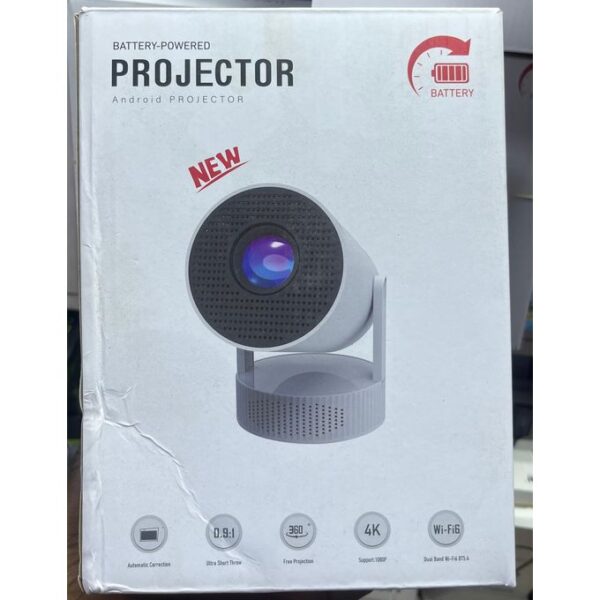 Projector Pro Rechargeable Projector 4k Android 11.0 Built-in Battery Bluetooth Speaker WIFI Auto Focus Keystone Screen Cast Free-Style for Outdoor and indoor Movie