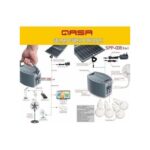 Qasa .Qasa olar Power Portable 12.8V LiFePO4 Battery+20W foldable panel+4 LED bulbs+mini Fan SPP-006 5in1