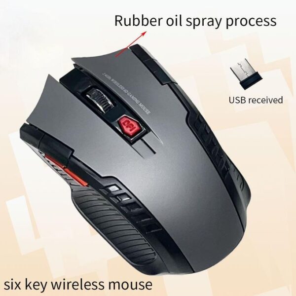 Rechargeable 2.4 Ghz Mice Wireless Game Mouse USB Mice/Office - Gray