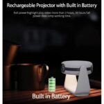 Rechargeable K1 Projector with Built in Battery 4K Smart Home Office Projector – Wireless Presentation, 1080P, Auto Keystone Correction – 1080P WiFi 6 & Bluetooth 5.0