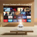 Rechargeable K1 Projector with Built in Battery 4K Smart Home Office Projector – Wireless Presentation, 1080P, Auto Keystone Correction – 1080P WiFi 6 & Bluetooth 5.0