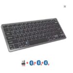 Rechargeable Portable Slim Keyboard, Dual Mode Wireless Keyboard, Wireless Keyboard for All PC, LAPTOP, DESKTOP - Light, Silent, Bluetooth Keyboard, 90 Hours Battery Life,...