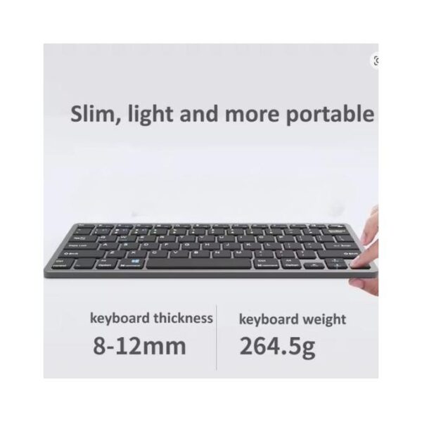 Rechargeable Portable Slim Keyboard, Dual Mode Wireless Keyboard, Wireless Keyboard for All PC, LAPTOP, DESKTOP - Light, Silent, Bluetooth Keyboard, 90 Hours Battery Life,...