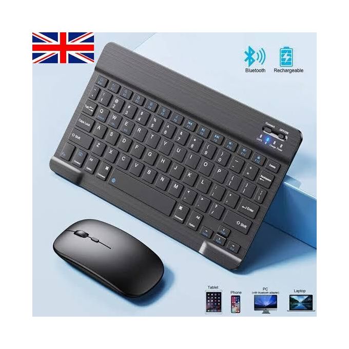 Rechargeable Wireless Bluetooth Keyboard And Mouse Combo For Phones Tablets Laptops PC Etc