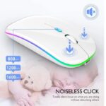 Rechargeable Wireless Bluetooth Mouse(2.4Ghz)--WHITE