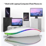 Rechargeable Wireless Bluetooth Mouse(2.4Ghz)--WHITE