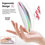 Rechargeable Wireless Bluetooth Mouse(2.4Ghz)--WHITE