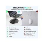 RichRipple 2 in 1 2.4G Wireless Dual-mode Bluetooth Mouse Wireless Rechargeable Mouse with mouse pad 3-Level DPI and Ergonomic Design for Office, Library