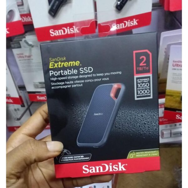 SanDisk Extreme PRO Portable SSD 2TB - Up To 1050MB/s - USB-C, USB 3.2 Gen 2x2, IP65 Water And Dust Resistance, Updated Firmware - External Solid State Drive