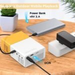 SIKITUT Mini Portable Projector Outdoor Home LED Cinema Video Projector Compatible with Android/Laptop/Phone/TV
