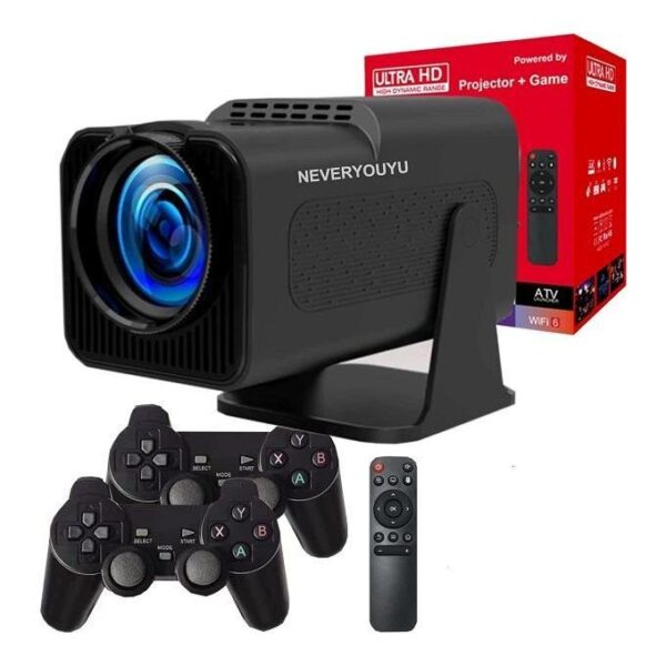 Smart Ultra Modern HY320 Pro Smart Projector Wifi, HDMI, Bluetooth, Android TV Smart Controls.