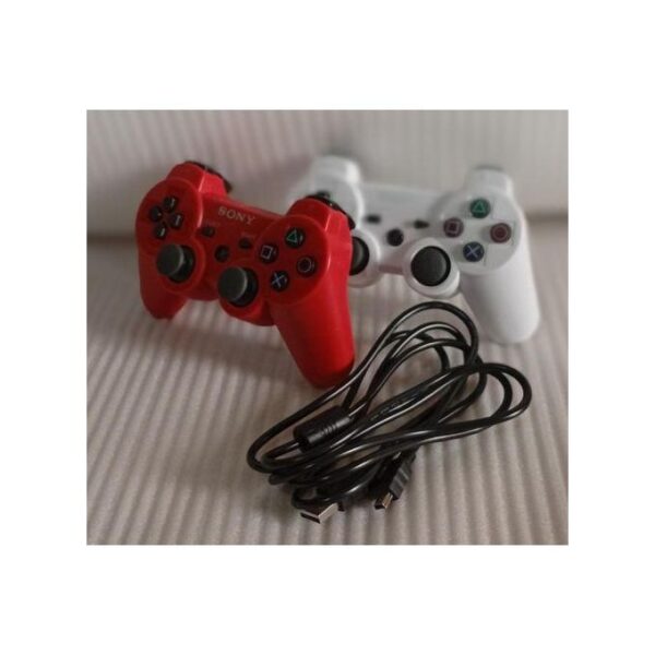 Sony PS3 WIRELESS GAME PAD (2PCS) + Free USB Cord - Red and White