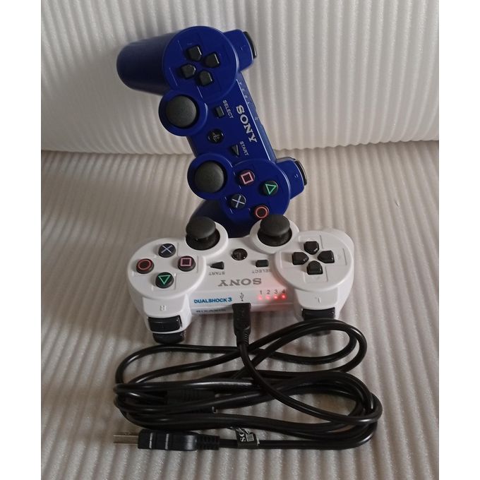 Sony PS3 WIRELESS GAME PAD + Free USB Cord - Blue and White