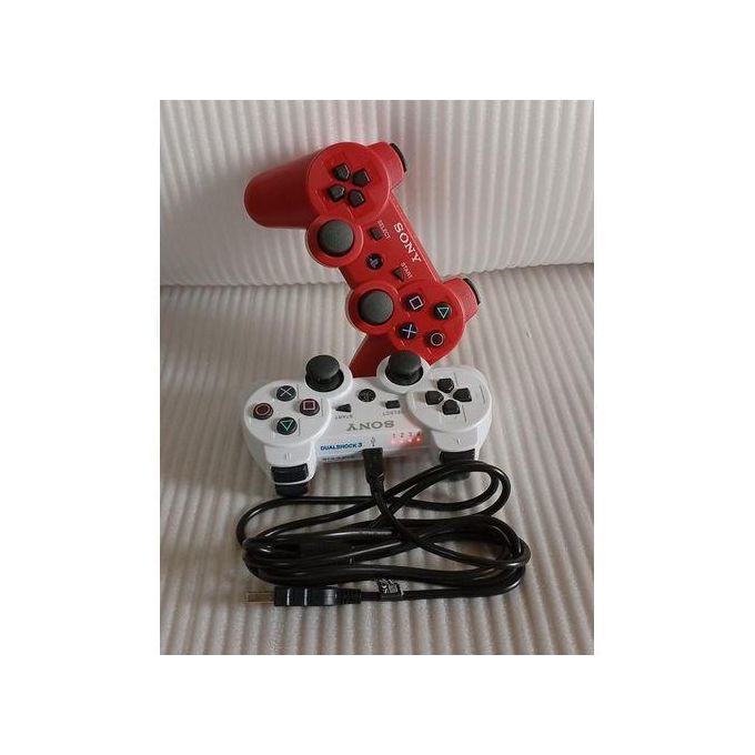 Sony PS3 WIRELESS GAME PAD + Free USB Cord - Red and White