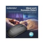 SUNDASELF SUNDASELF 2.4G Wireless Mouse - Black, Ergonomic, Rechargeable, 11.3x5.8x2.6cm