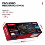 T-WOLF TF800 five-piece Gaming Combo 104 Keys Keyboard 4-color Breathing Light Mouse 3.5mm Gaming Headset Anti-slip Mouse Pad and