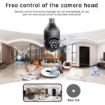 TFRTTS11 1080P WiFi Bulb PTZ Security Camera - Black, Cloud Storage, Two-Way Audio